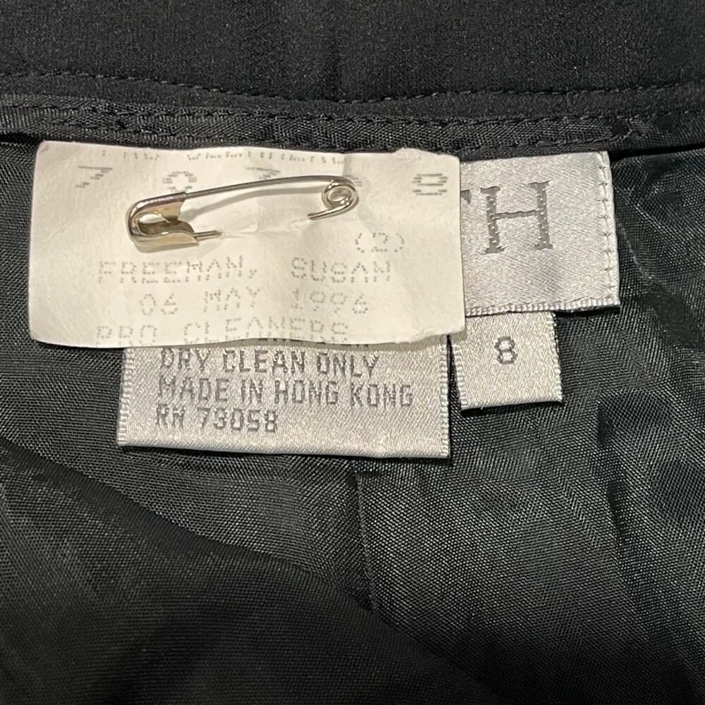Vintage WORTH Pure Silk Dress Pants Women's Size 8 Black Fully Lined High Waist - Picture 4 of 13